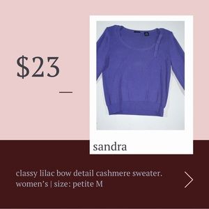 classy aesthetic lilac bow detail cashmere sweater